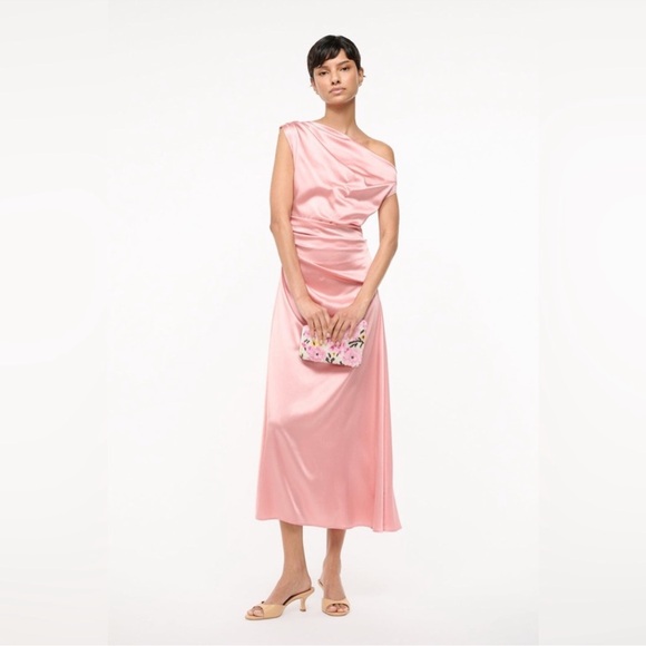 STAUD Dresses & Skirts - STAUD Phare Silk Dress in Rose Size: 12, NWT